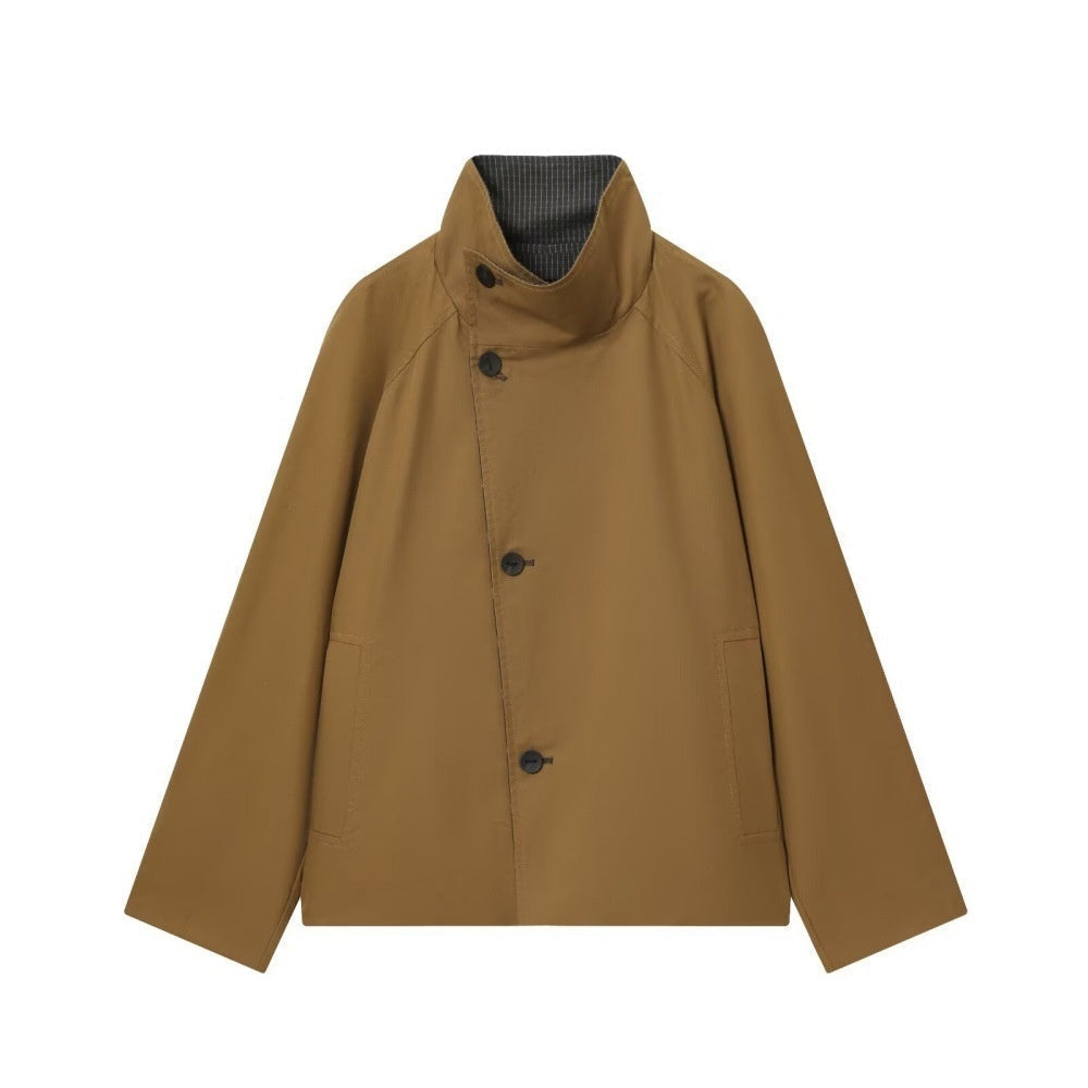 Women’s Short Trench Coat – Double-Sided, Casual and Chic
