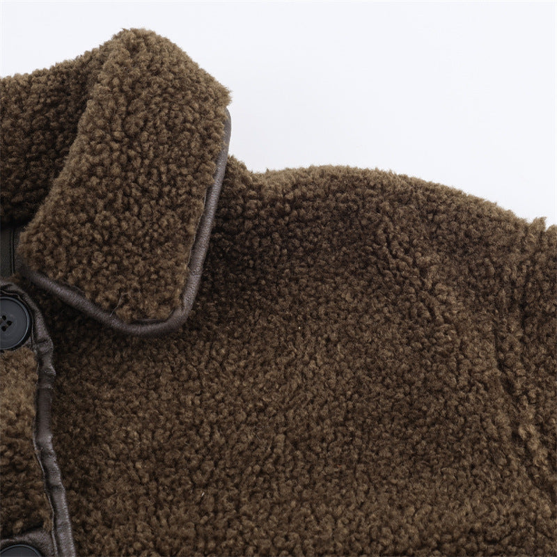Clara Mode Women’s Reversible Teddy Coat – Double-Sided Casual Jacket with Button Front – Apparel & Accessories > Clothing > Outerwear > Coats & Jackets für Damen (Jas)