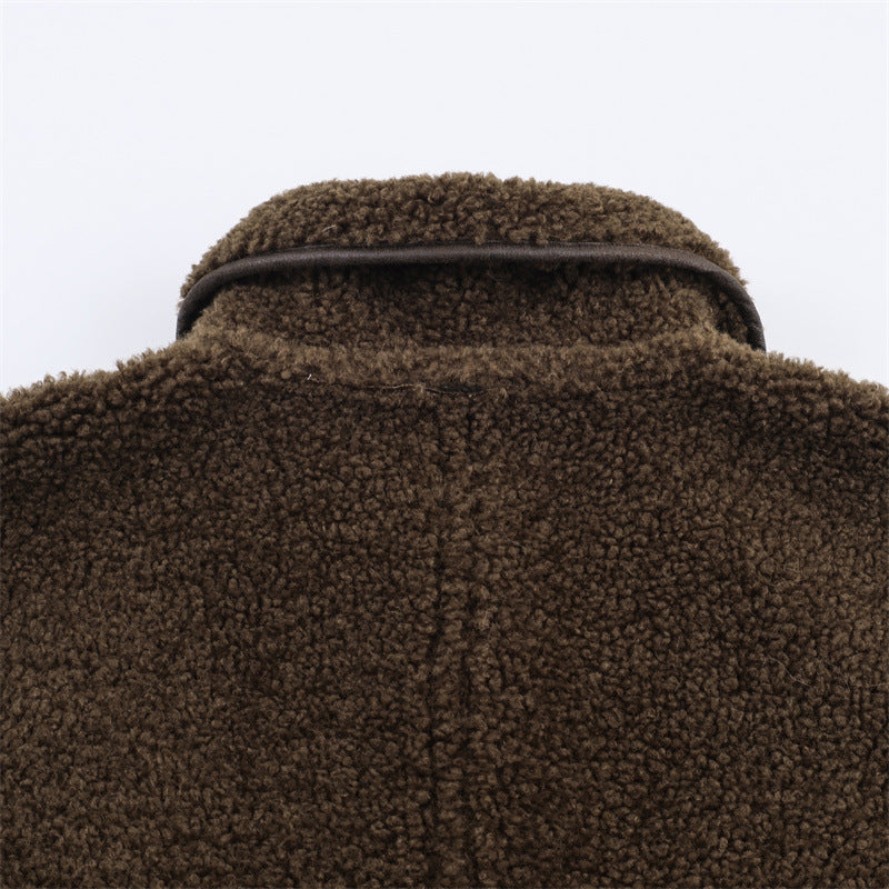 Clara Mode Women’s Reversible Teddy Coat – Double-Sided Casual Jacket with Button Front – Apparel & Accessories > Clothing > Outerwear > Coats & Jackets für Damen (Jas)