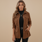 Clara Mode Women’s Casual Button-Up Coat – Classic Corduroy Utility Jacket – Apparel & Accessories > Clothing > Outerwear > Coats & Jackets für Damen (Jas)