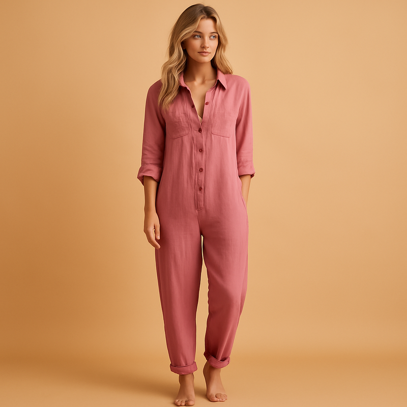 Valina | Jumpsuit med Polokrave – Elegant Casual Outfit