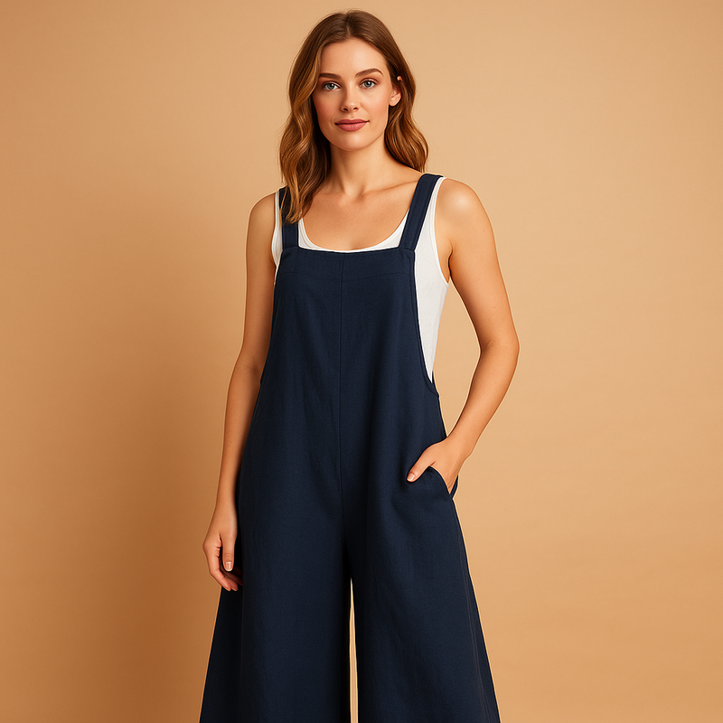 Clara | Åndbar Bomuld-Linned Sommerjumpsuit