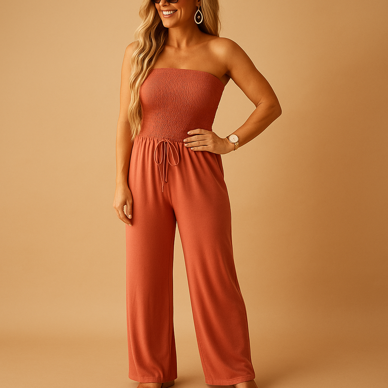 Calista | Off-Shoulder Sommerjumpsuit – Stilfuldt Ferielook