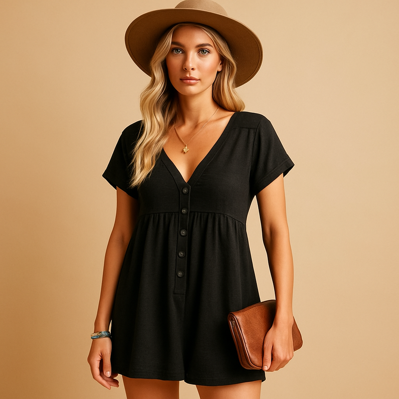 Seraya | V-Udskæring Let Jumpsuit – Let & Elegant Komfort
